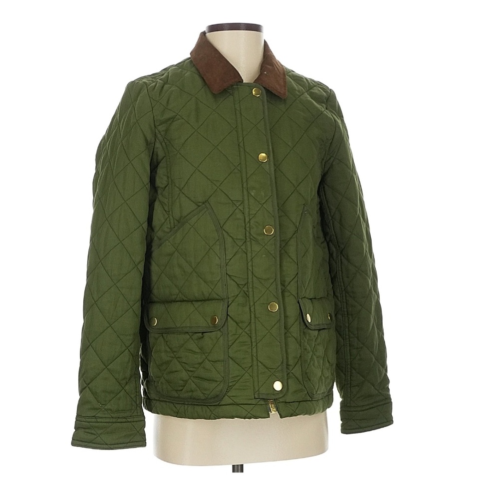 J. Crew green quilted jacket